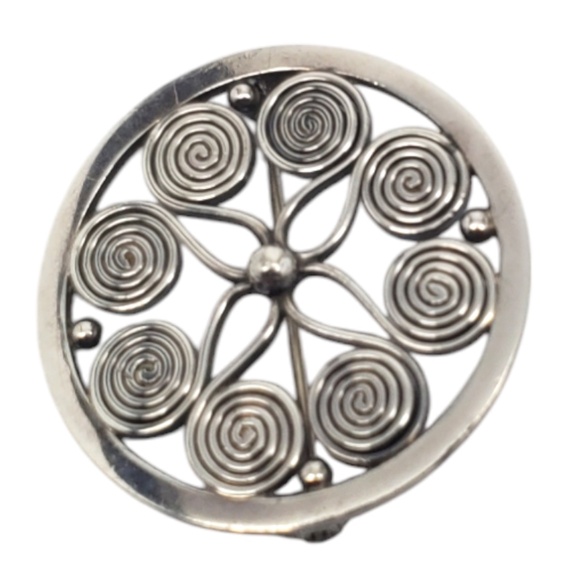 Eivind Knud Petersen Sterling Silver Flower Swirl Brooch #20520 - Picture 2 of 8